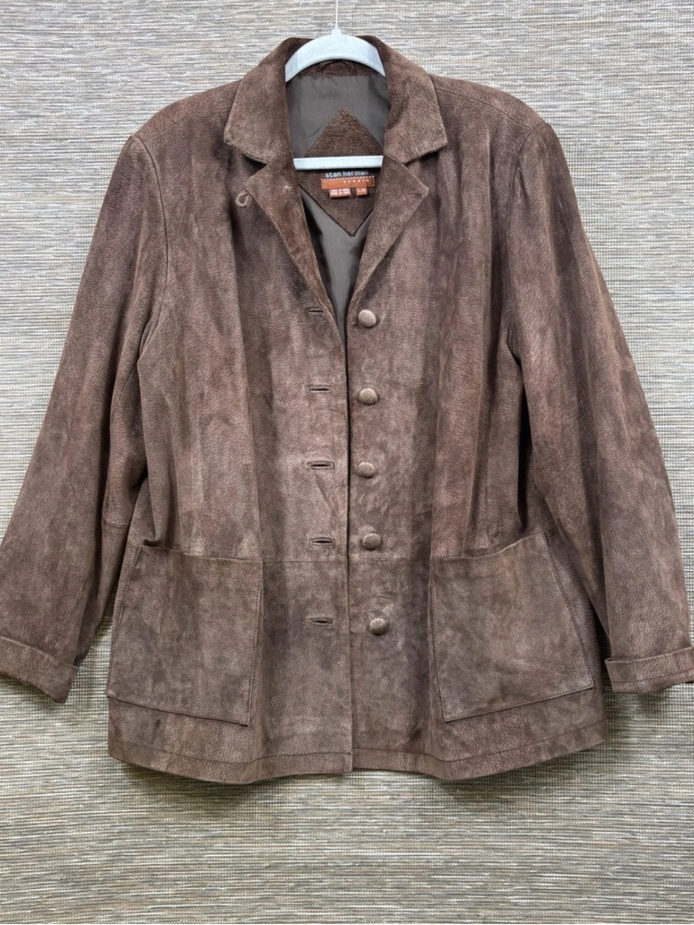 Stan Hermann Women’s Brown Suede Button-Front Jacket
